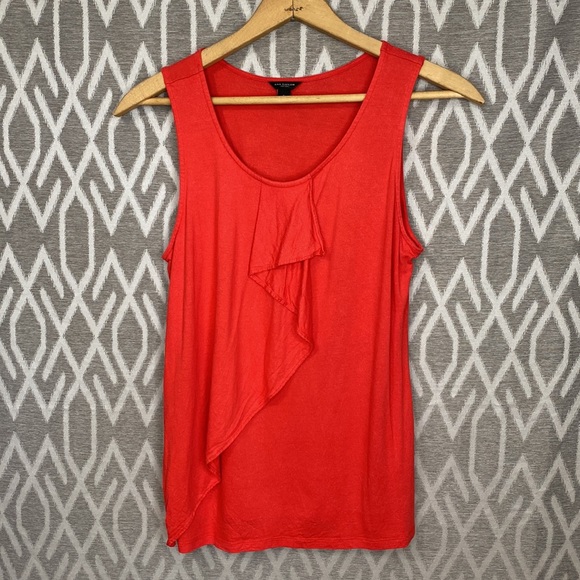 Ann Taylor Tops - Ann Taylor Sleeveless Top with Ruffle Neck Detail Red Size: Small